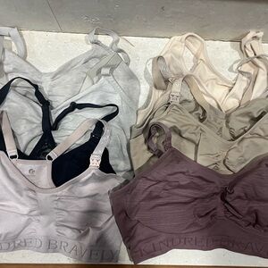 Kindred bravely nursing/pumping bra bundle-8 bras sz L busty